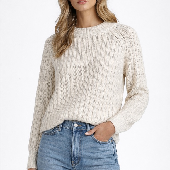 Anine Bing Chunky Rib Knit Sweater – XS – Cream Mohair Blend